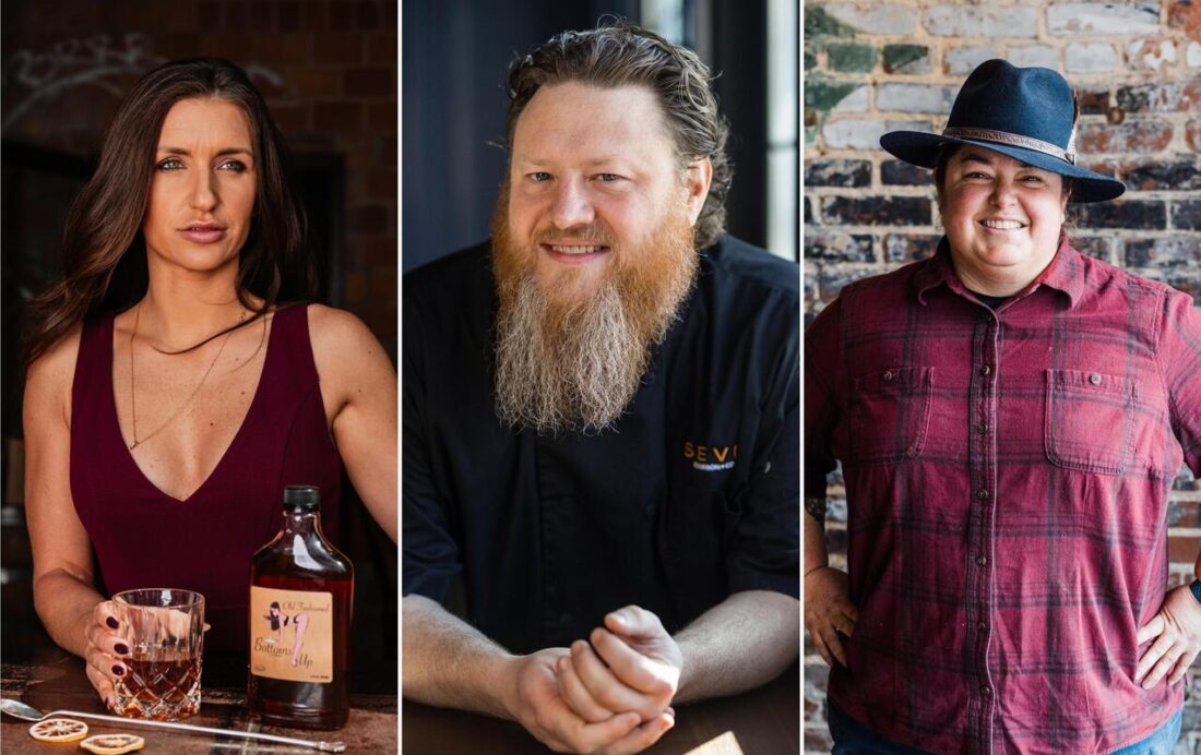 Portraits of three bartenders