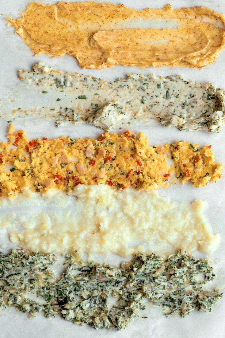 A spread of butters
