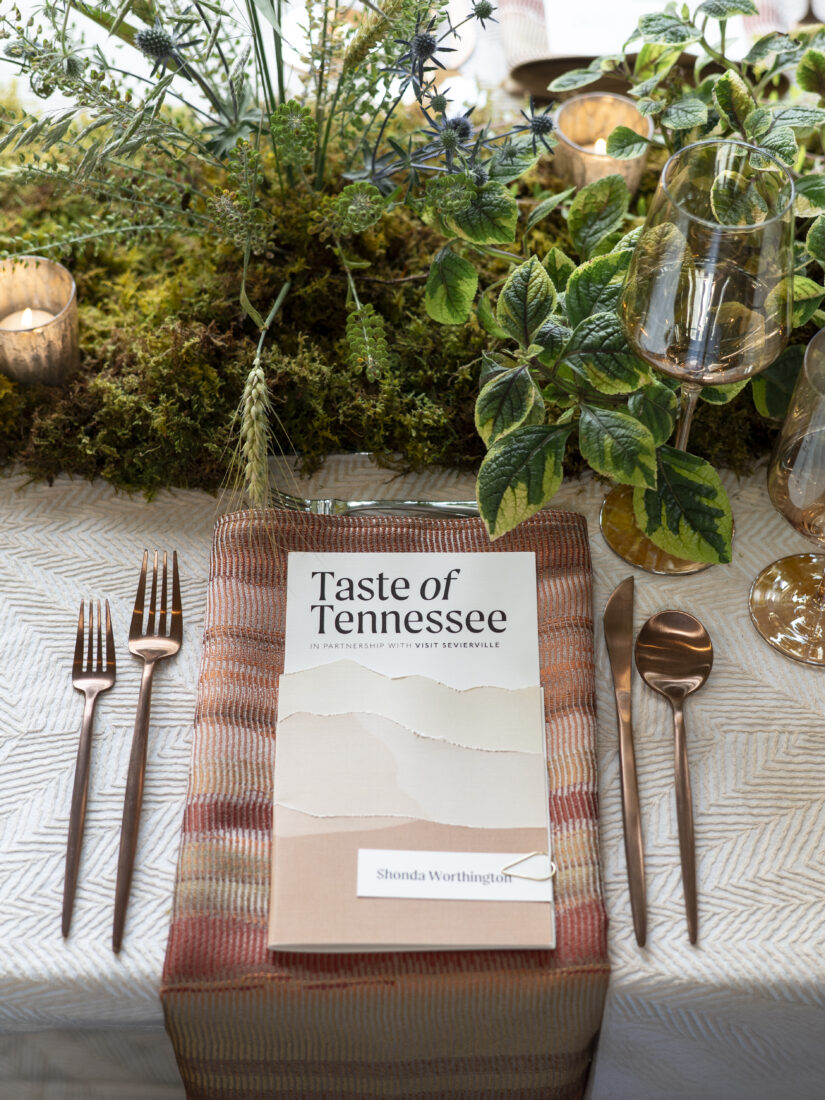 Menus inspired by the Great Smoky Mountains greet guests at each place setting.
