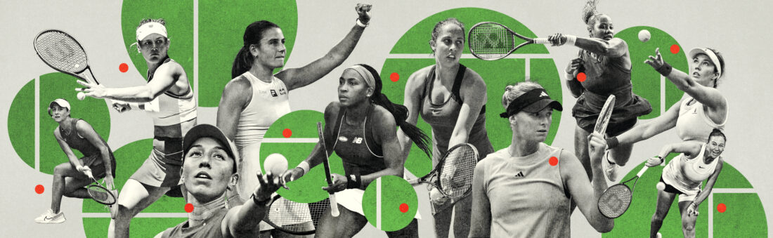 A collage of tennis players