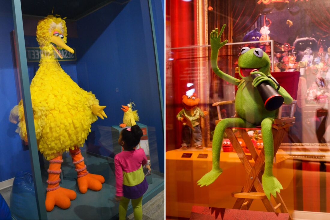 Two photos of puppets from Sesame Street and The Muppet Show