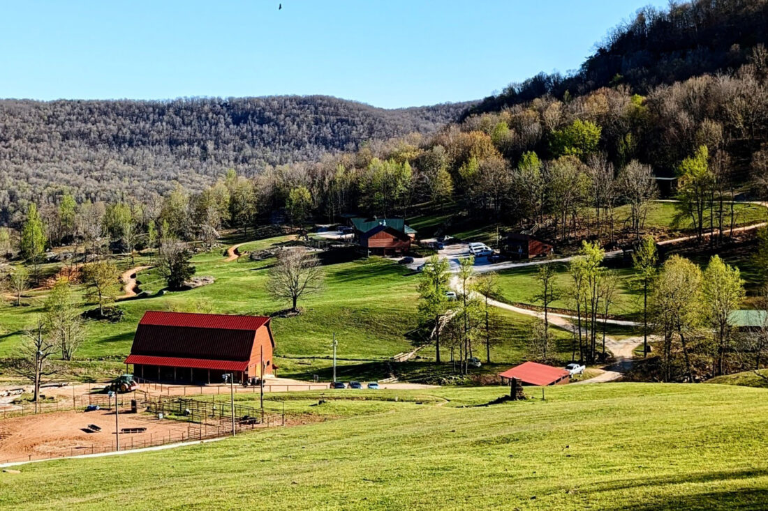 A view of the countryside at a ranch in Arkansas