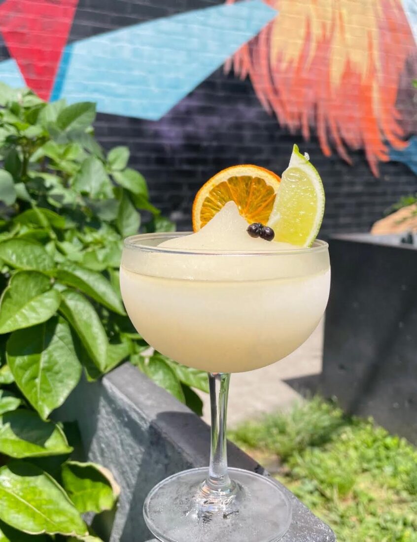 A frozen gin and tonic
