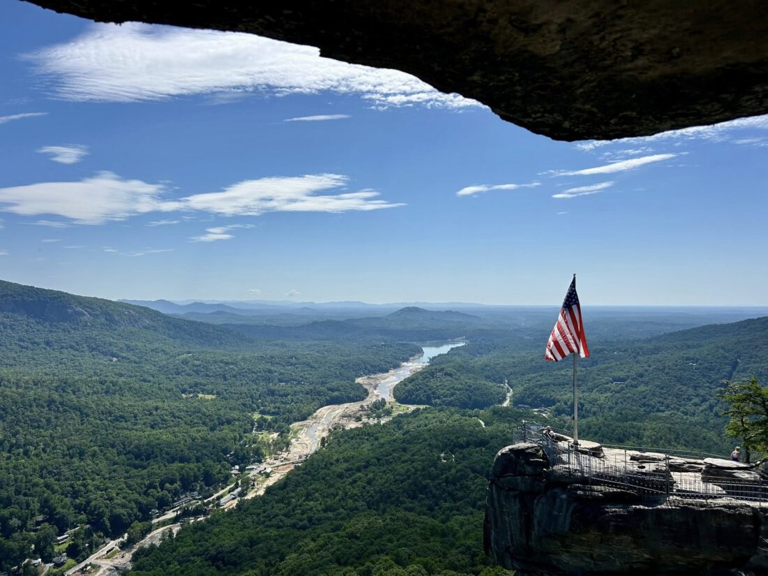 chimney rock overlooks hickory nut gorge