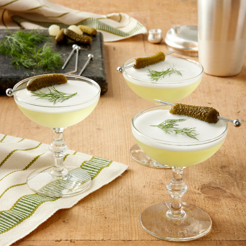 dirty dill pickle martinis