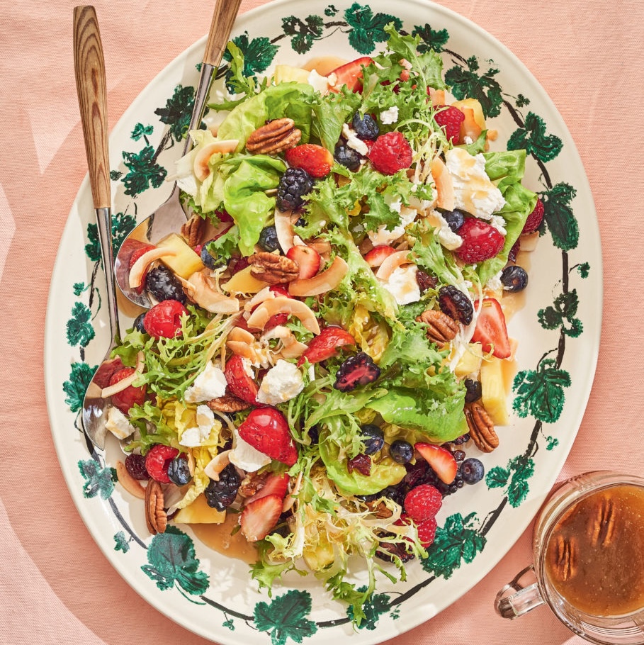 ambrosia salad with cashews and berries
