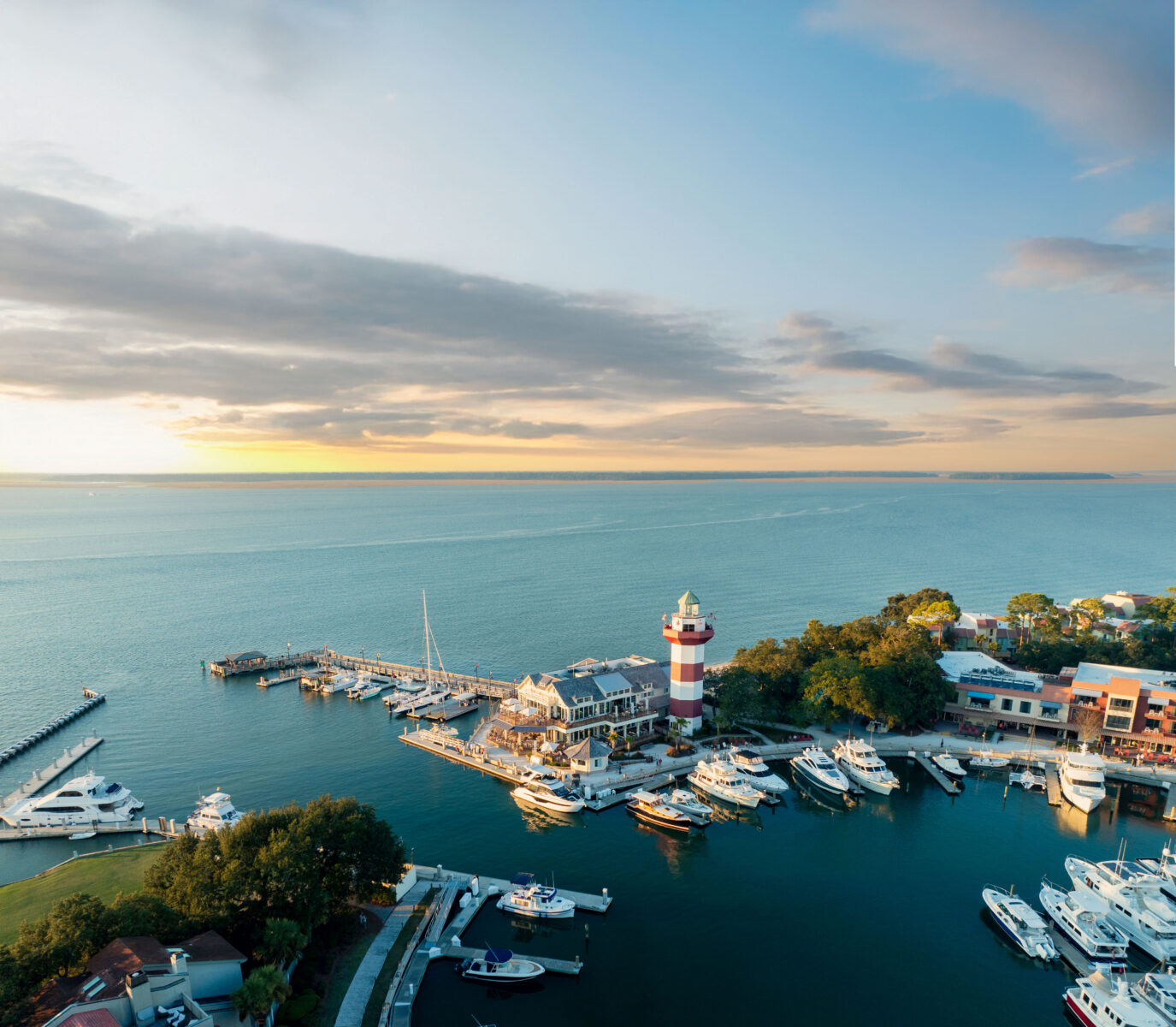 An aerial view of the coast of Hilton Head Island