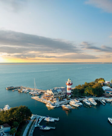 An aerial view of the coast of Hilton Head Island