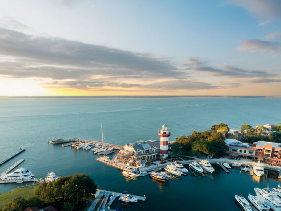 An aerial view of the coast of Hilton Head Island