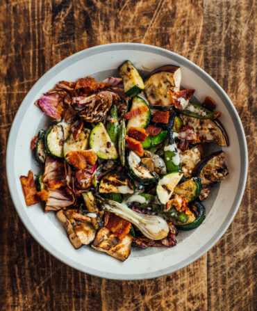 A BOWL OF GRILLED VEGGIES
