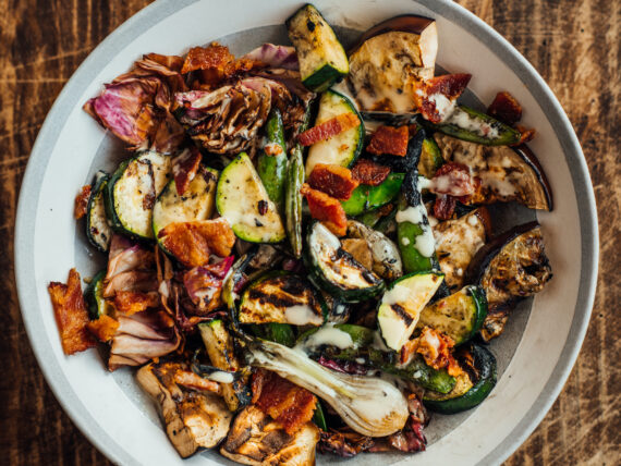 A BOWL OF GRILLED VEGGIES