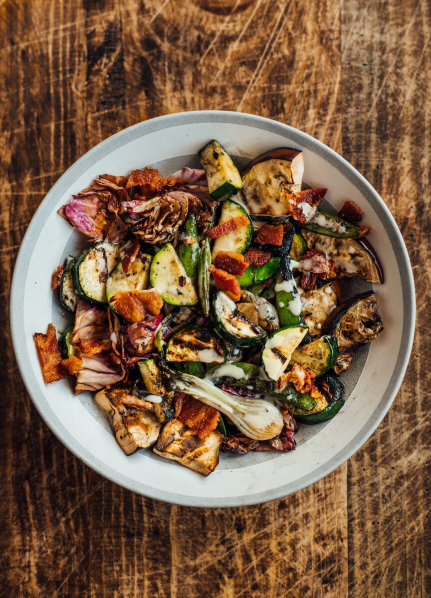 A BOWL OF GRILLED VEGGIES