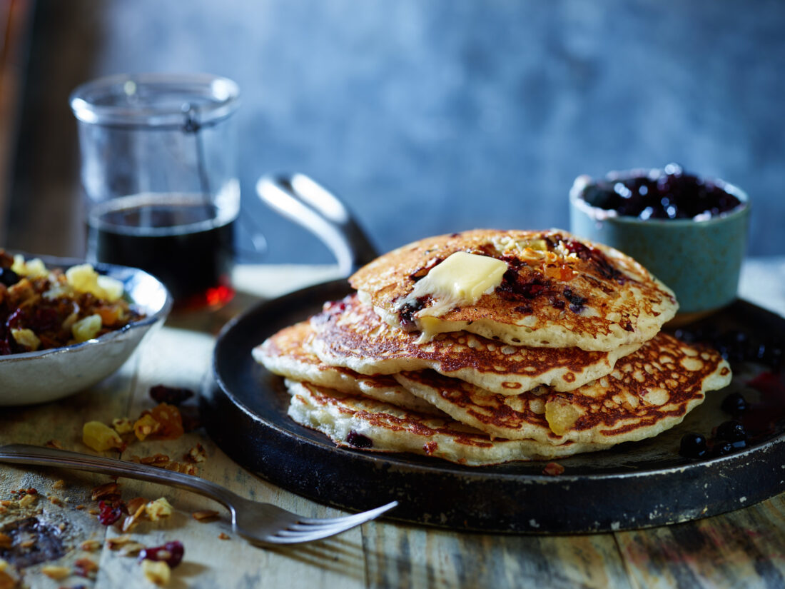 A stack of pancakes