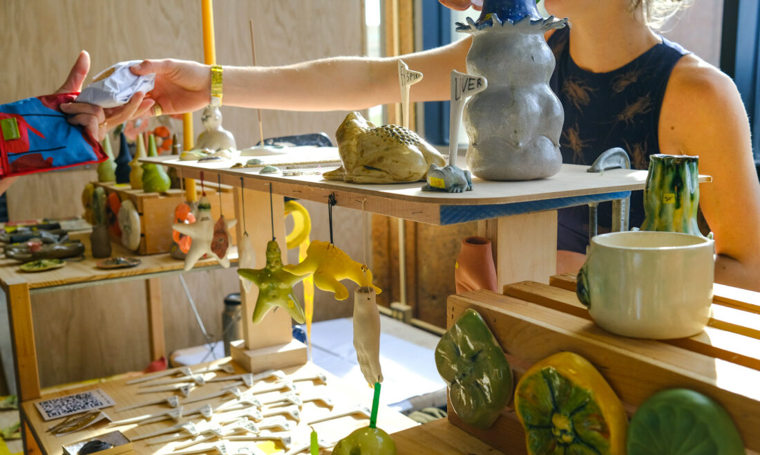 a ceramic vendor at the big crafty