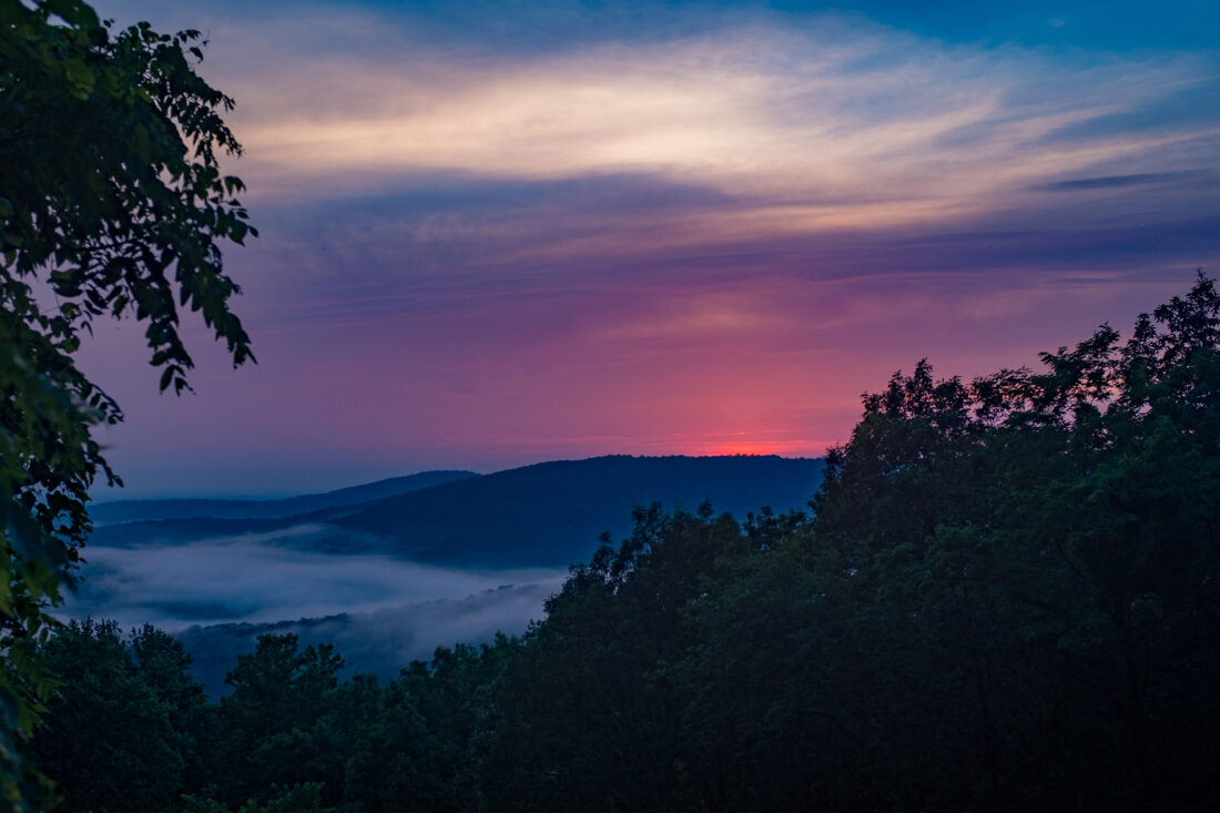 A mountain sunset