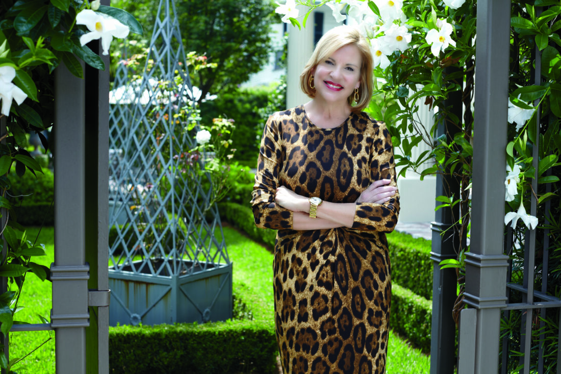 Manning in the garden at her New Orleans home.