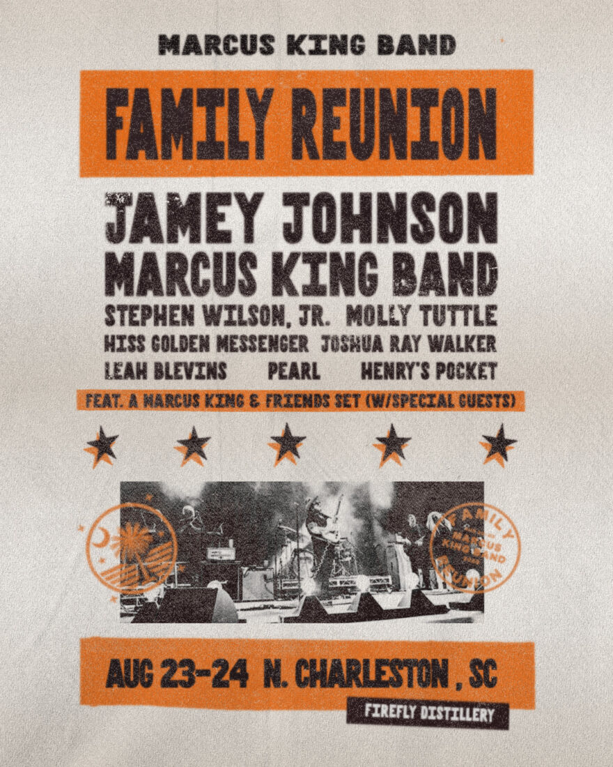 A lineup poster for a concert