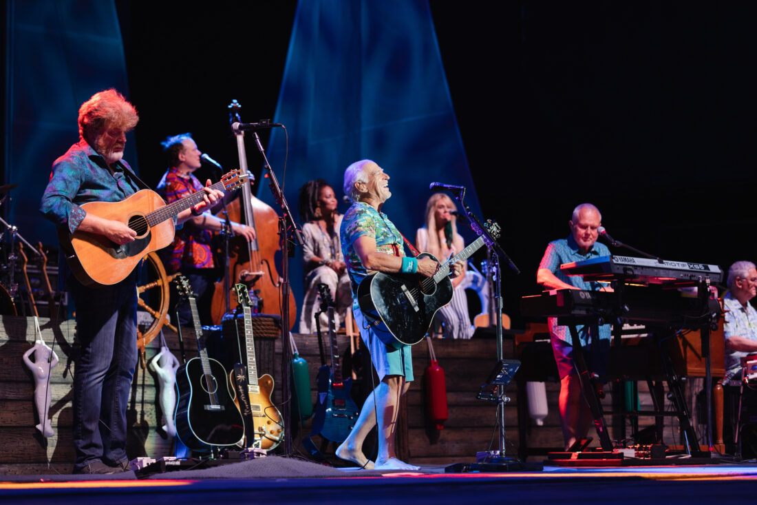 A band performs on a stage