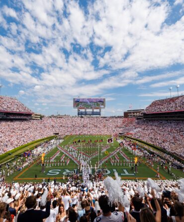 fans cheering during an Auburn football game
