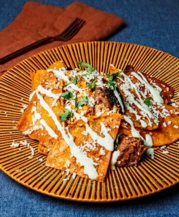 A plate of brisket migas