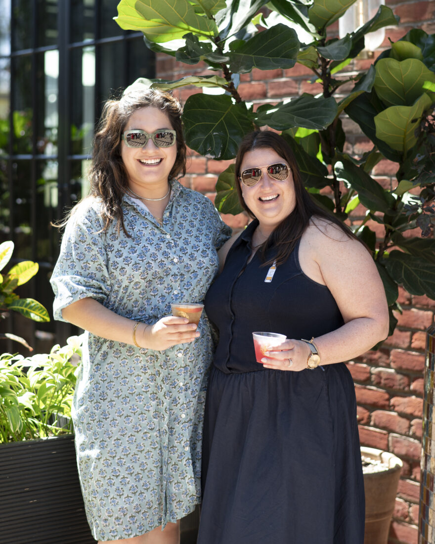 Marianna Barran, artist and designer of Hibiscus Linens, and Meghan Martz, Luxco marketing director.