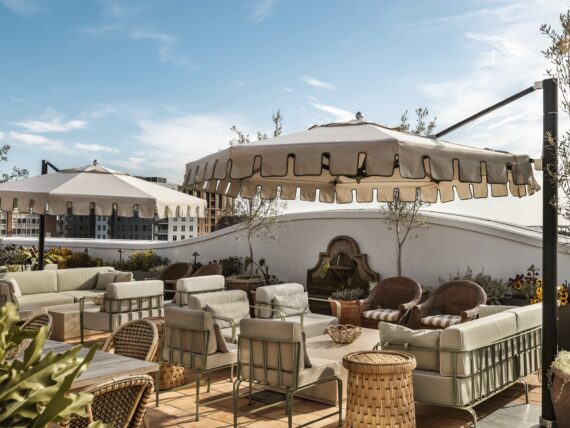 A rooftop lounge