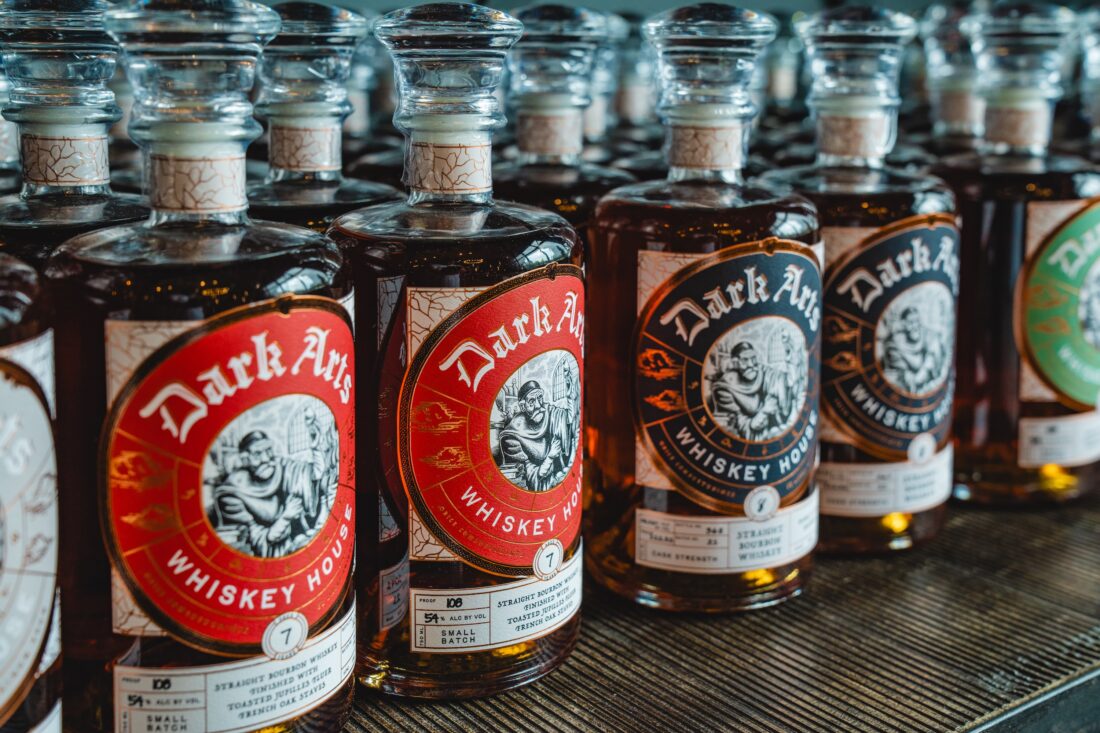 whiskey bottles