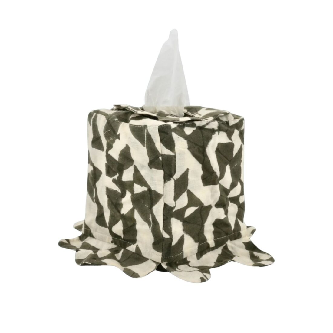 A fabric tissue box