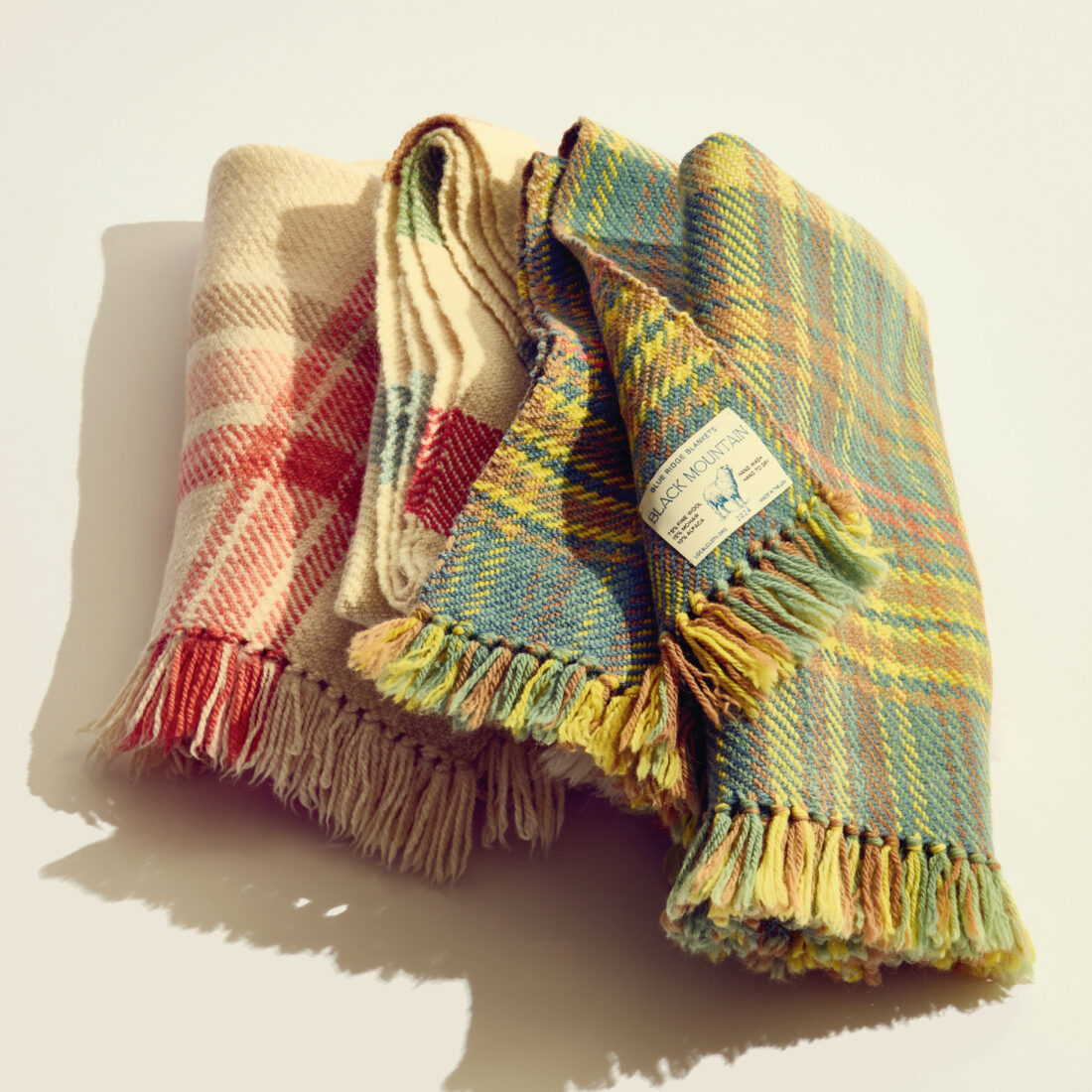 Colorful plaid blankets
