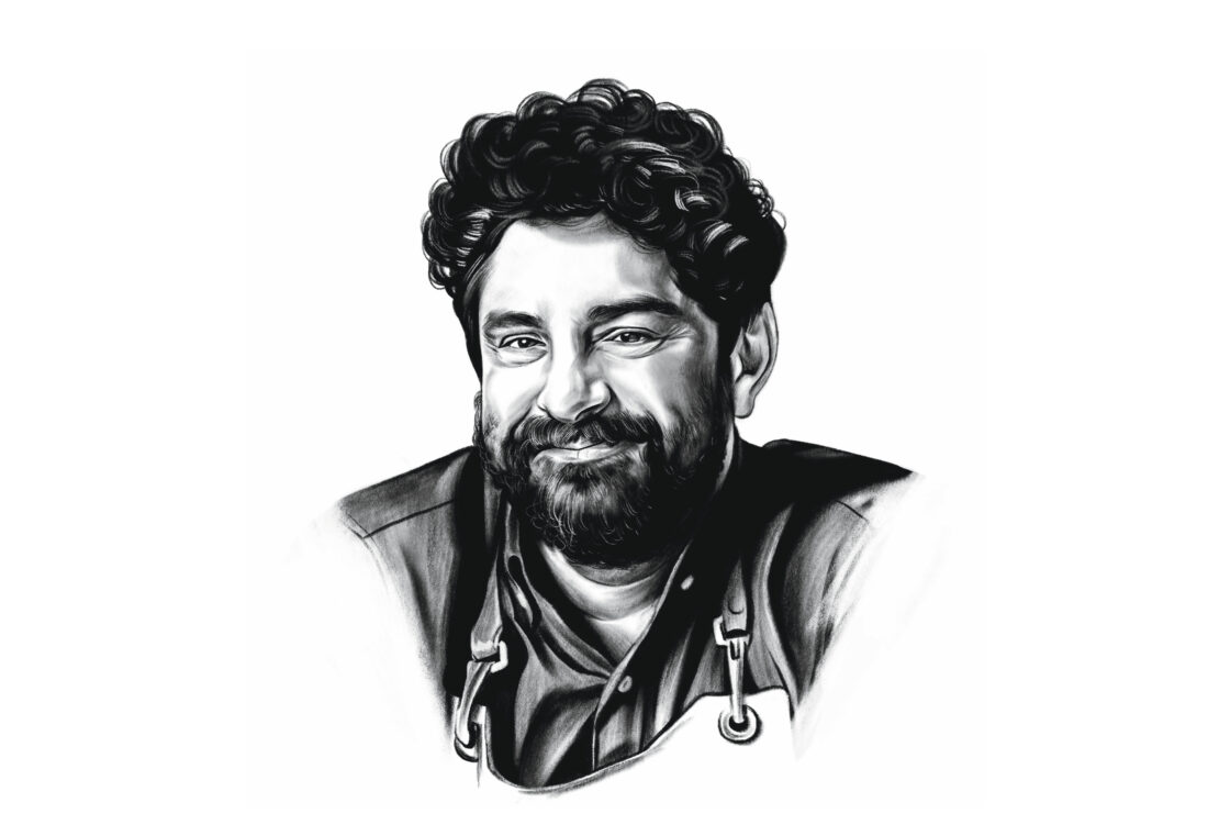 An illustrated portrait of a man