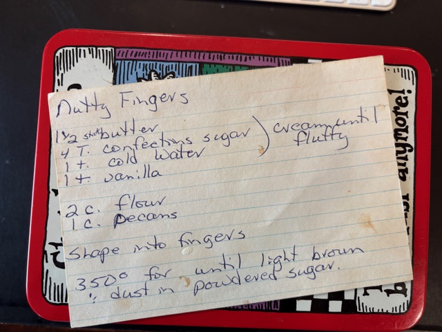 A recipe card