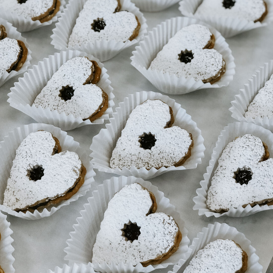 raspberry linzer cookies