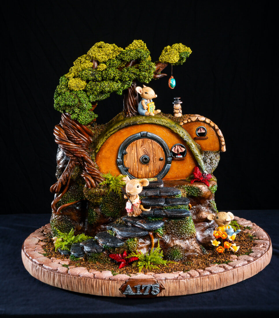 A gingerbread house of a mouse house