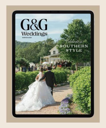 An iPad with G&G weddings