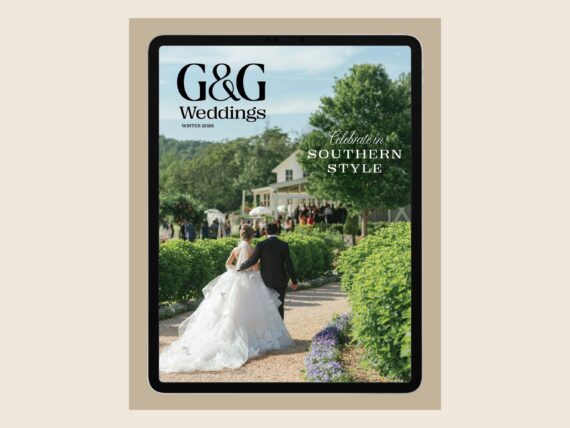 An iPad with G&G weddings