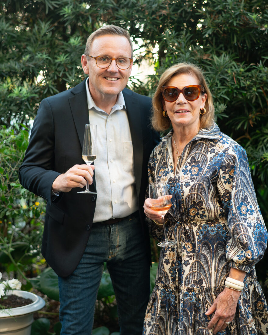 Rich Boustead, CURE Childhood Cancer chief strategy officer, and Darwin, at her home.