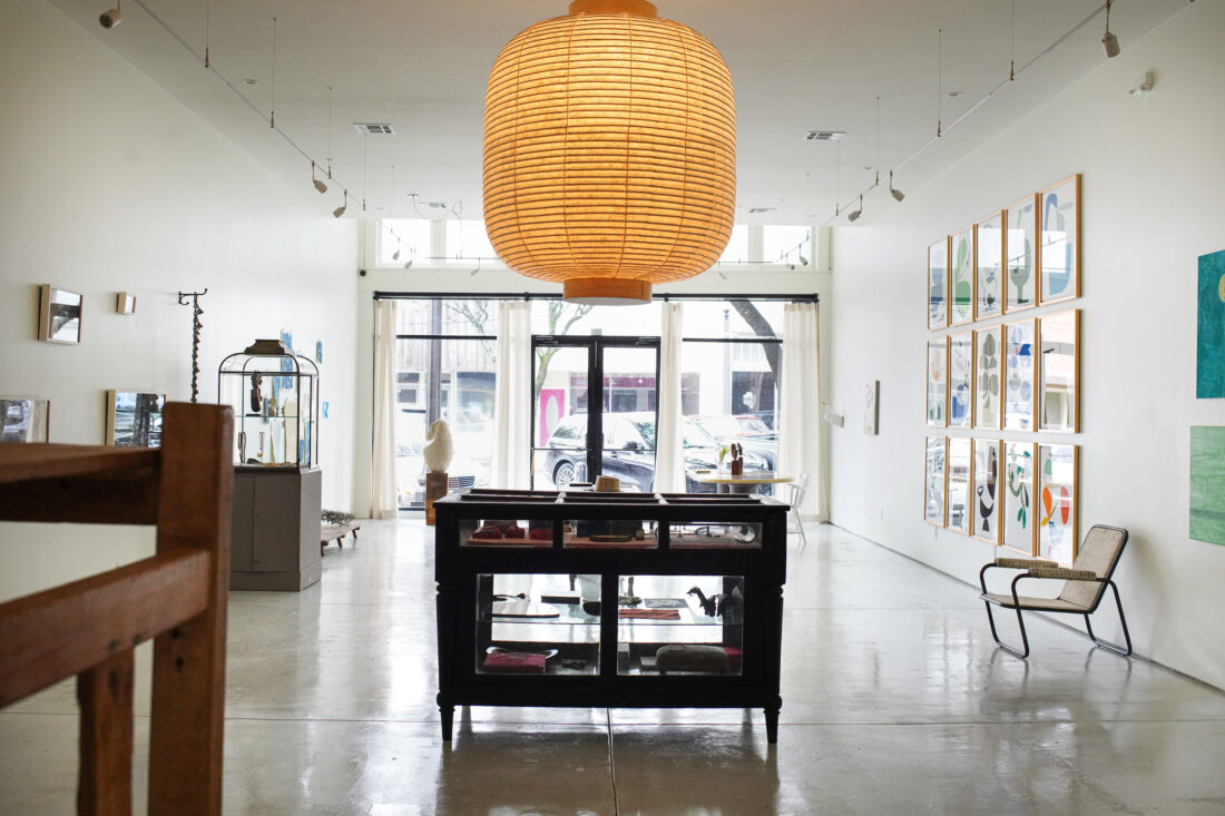 Inside a gallery space