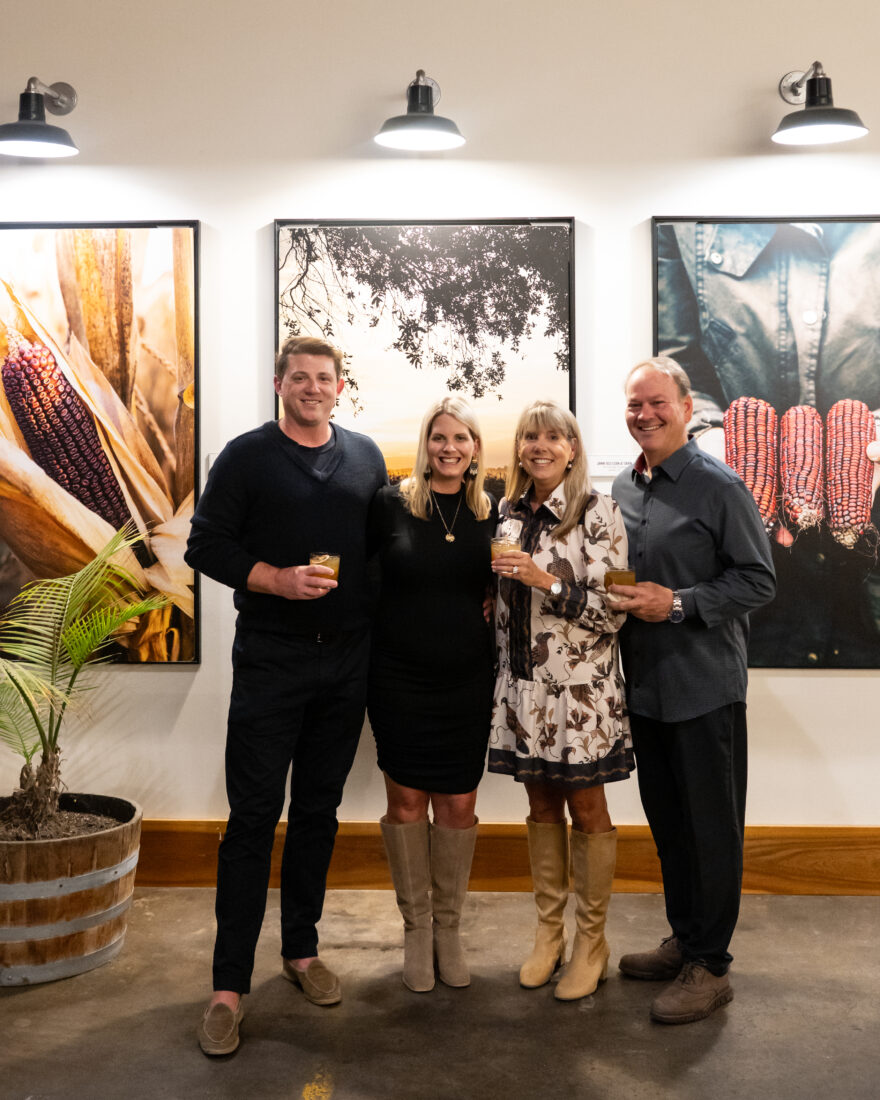 From left: Bo and Kinsey Southard and Sally and Zachary Kauffman at Bourbon After Hours at High Wire Distilling Co.