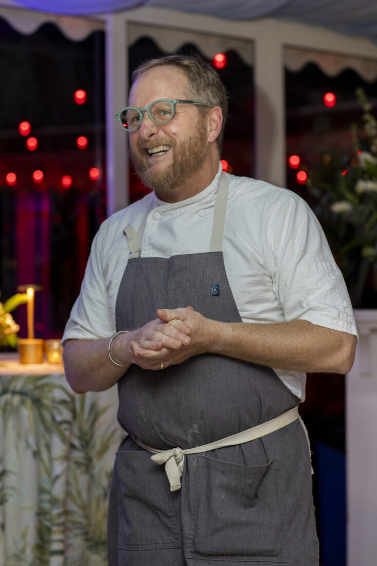 Chef Jacques Larson shares the unique culinary connections between Charleston and Bermuda with guests.