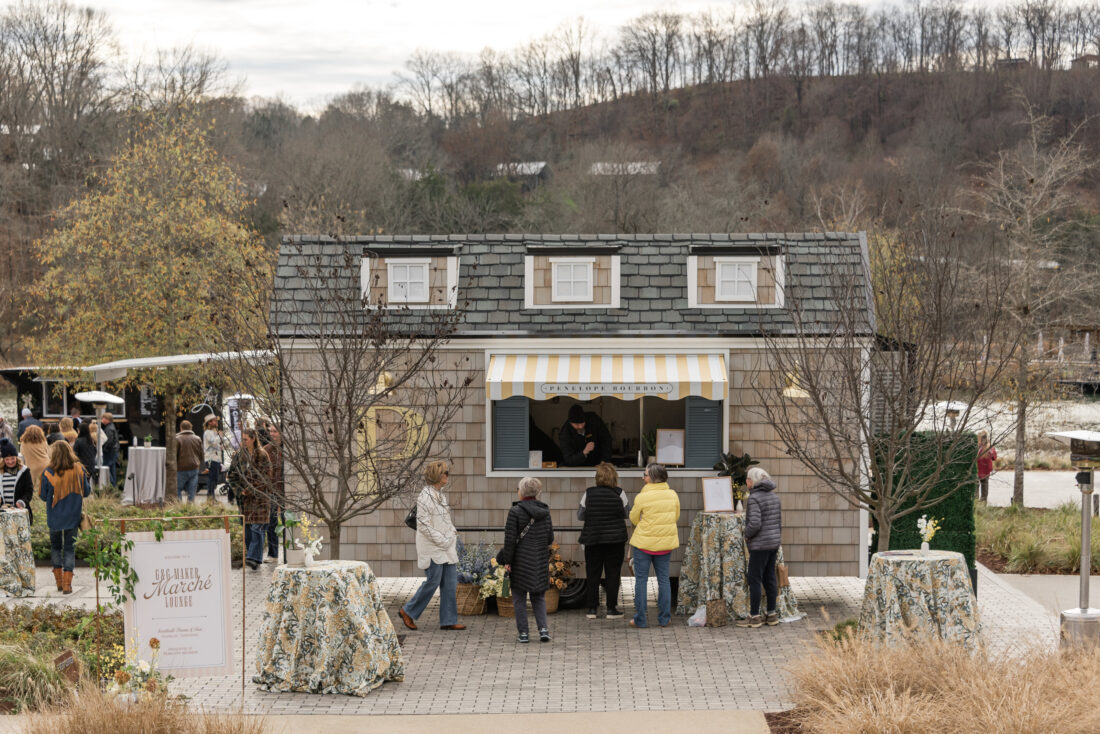 The Penelope Bourbon Bungalow anchors the event as guests sip, stroll, and shop at the Tennessee hillside resort.