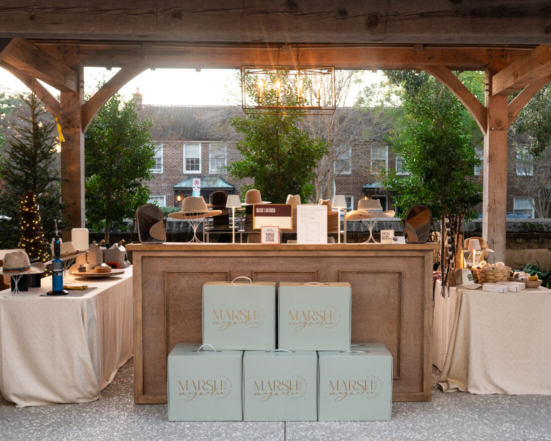 A personalized hat bar by Marsh and Magnolia.