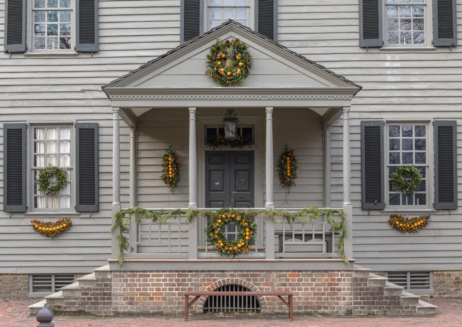 a house with Christmas decor
