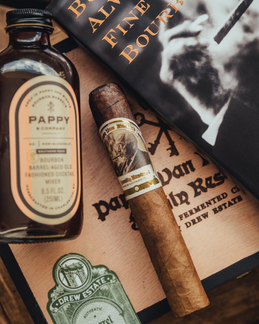 a cigar and bourbon