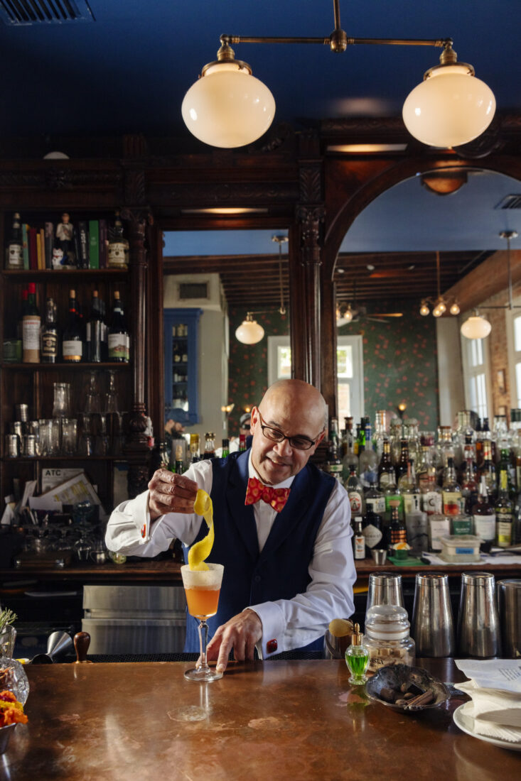 Chris Hannah at a bar