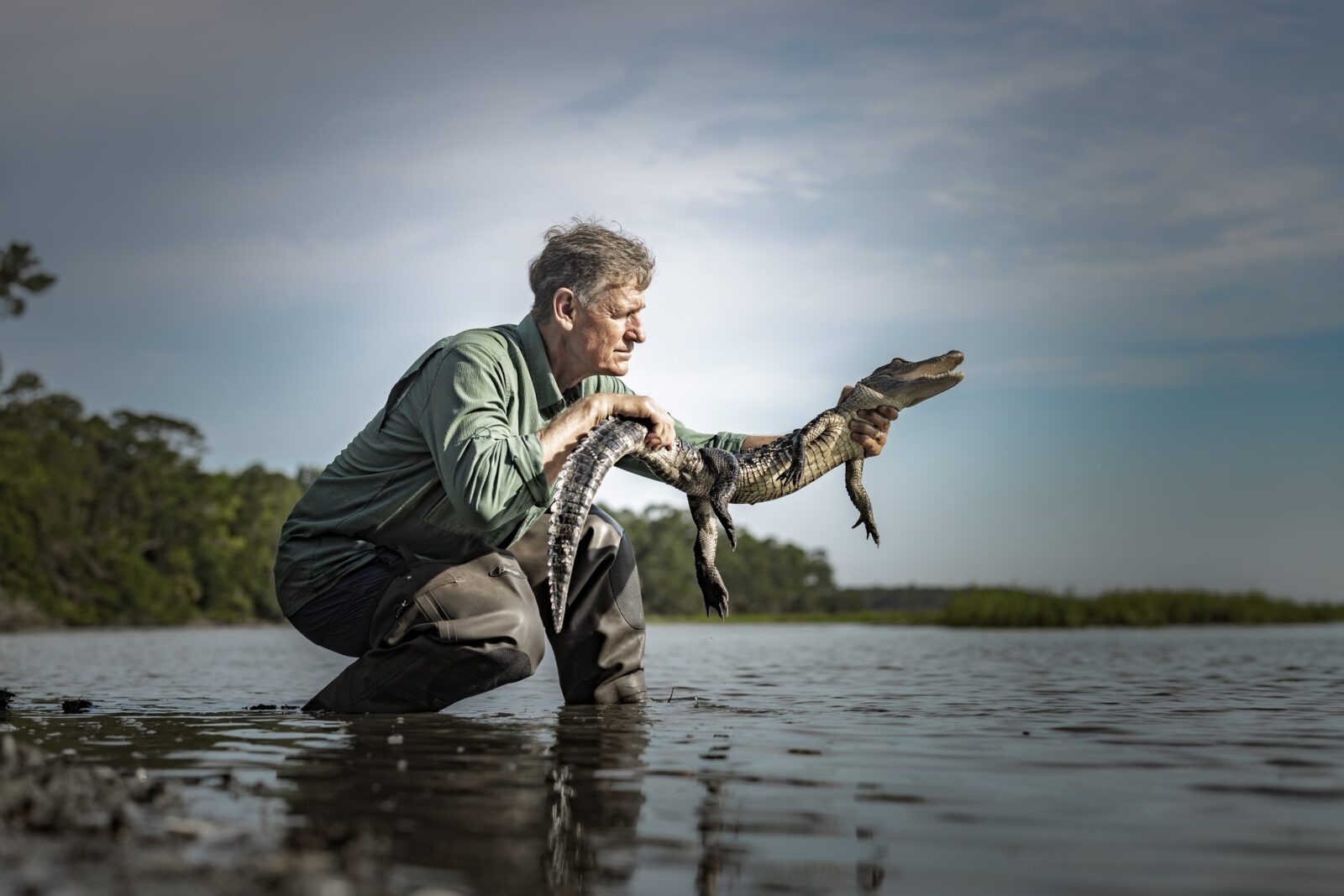 Tony Mills with an alligator