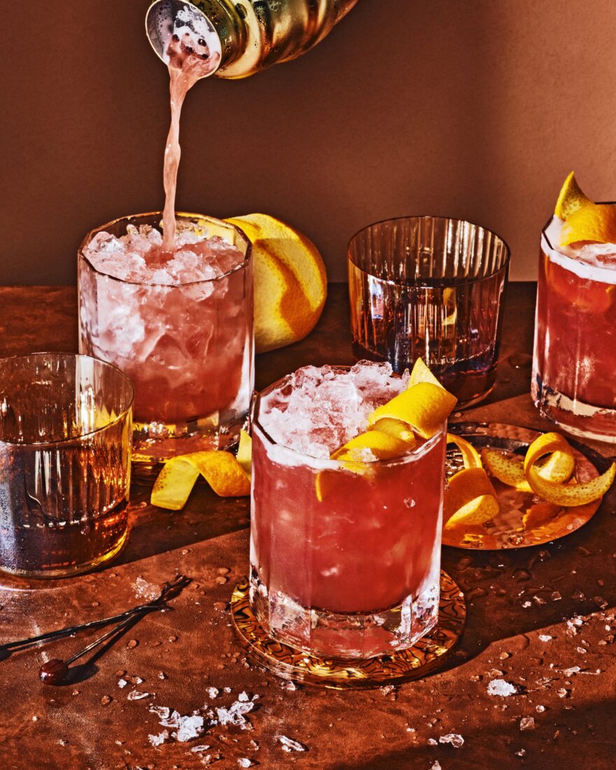 cranberry-orange whiskey sour