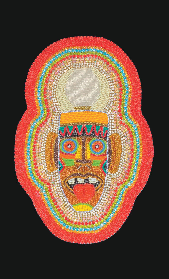 A beaded portrait