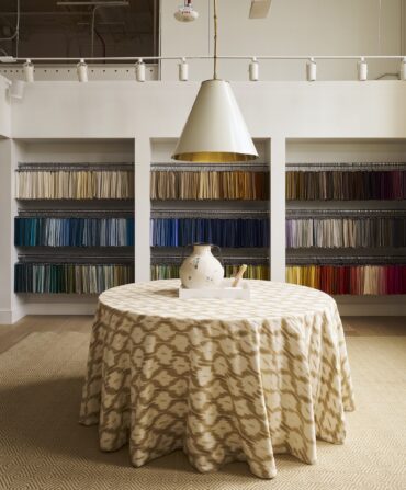 Inside a textile showroom