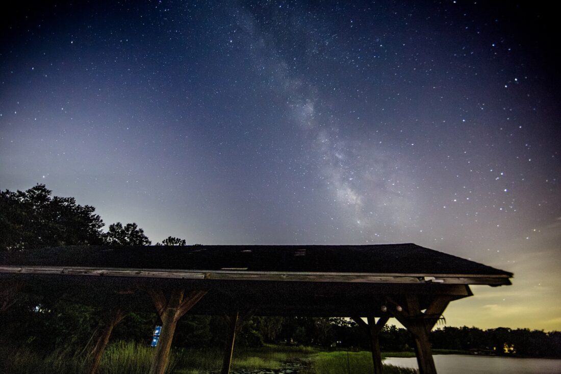 The milky way in a dark sky