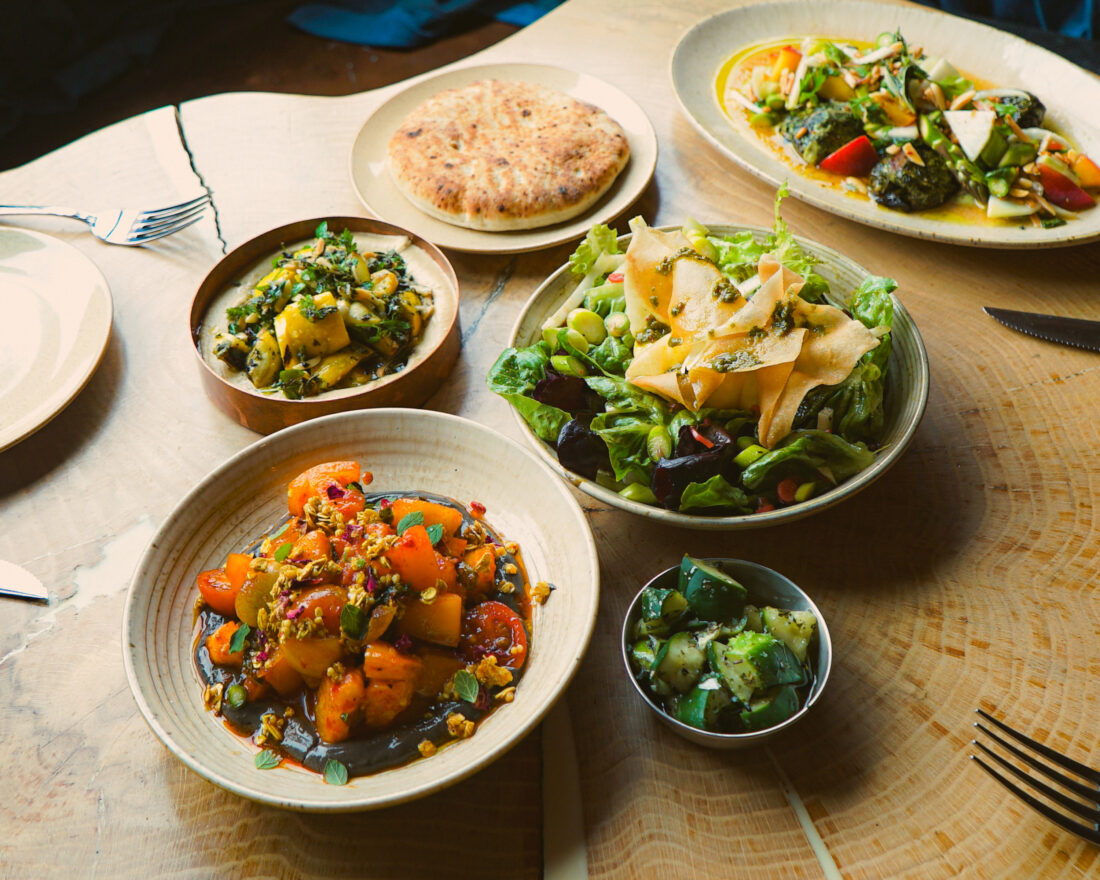 A spread of veggie plates